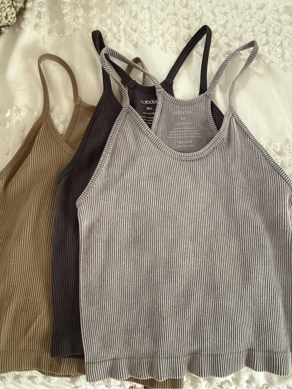 3 PACK/ ONE PRICE- A New Day Ribbed Tank Top - Gray, Black, Tan